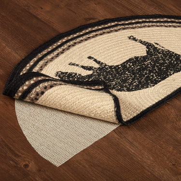 Sawyer Mill Charcoal Cow Jute Braided Rug Half Circle 16.5